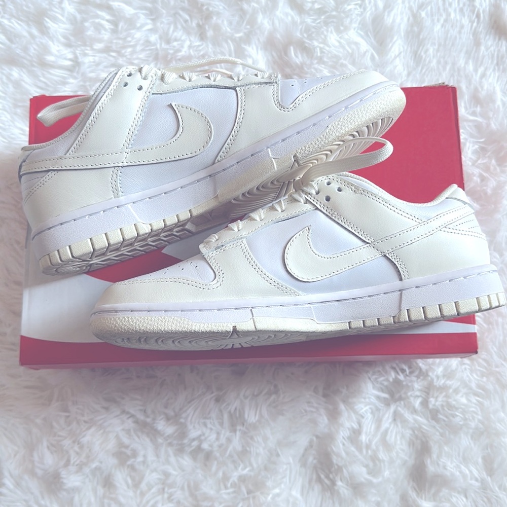 Nike dunk low , white/sail white